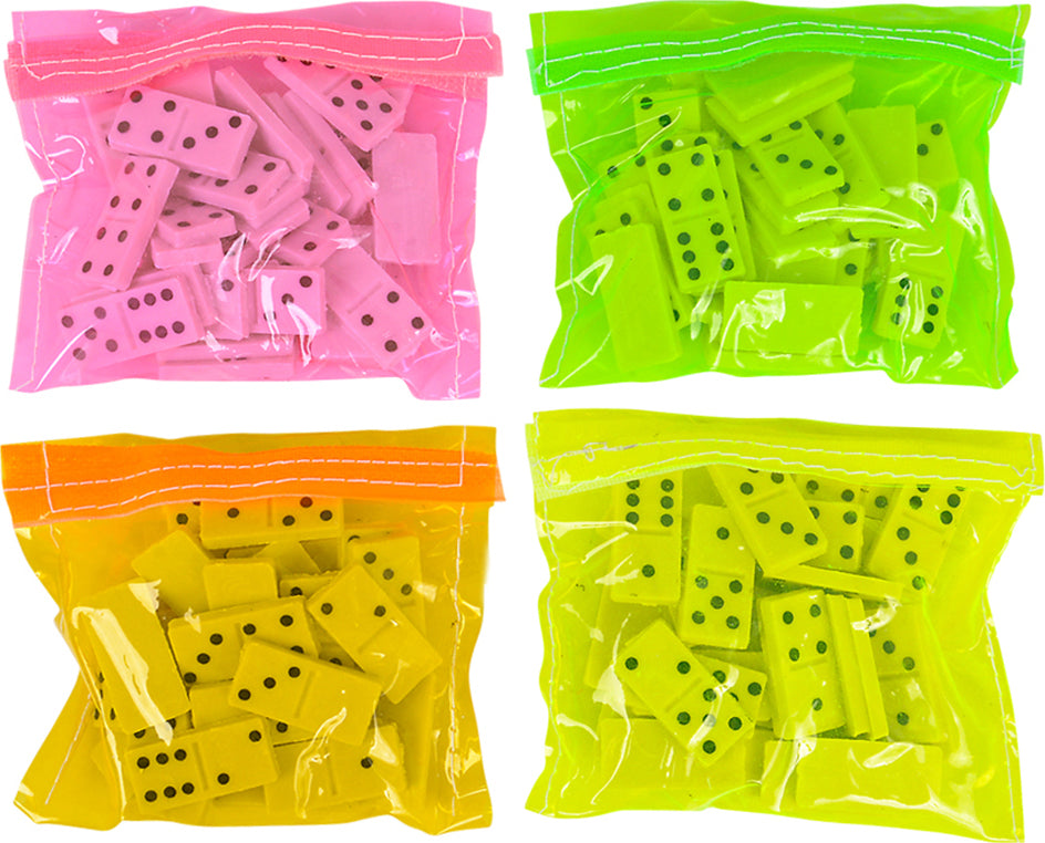 Mini Dominoes With Neon Pouch