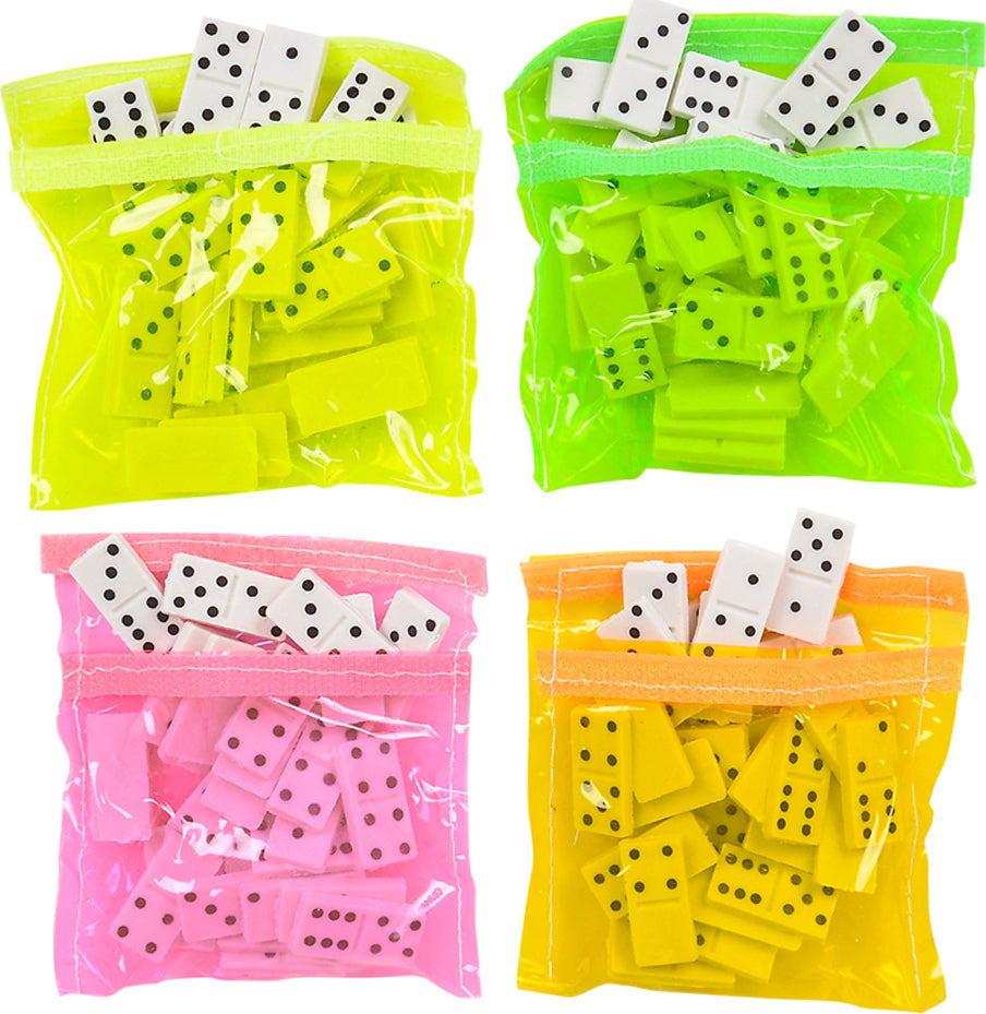 Mini Dominoes With Neon Pouch