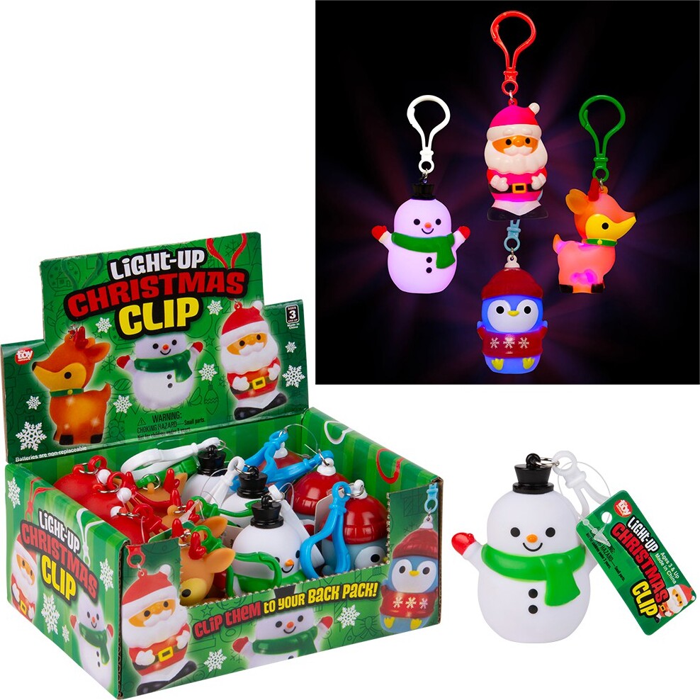 2.5" Light-Up Christmas Clip Ons (assorted)