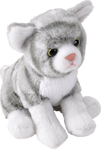 Pocketkins Eco Grey Tabby Cat Stuffed Animal - 5"